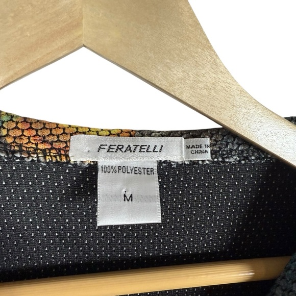 VINTAGE Feratelli Women’s Asymmetrical Abstract Mesh Full Zip Jacket Size M - Picture 7 of 7